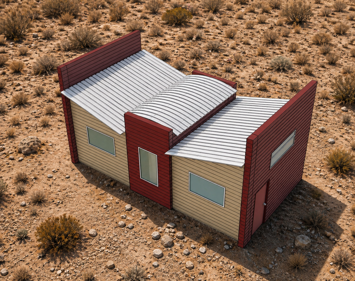 Perspective view, daytime, light background, angle 1