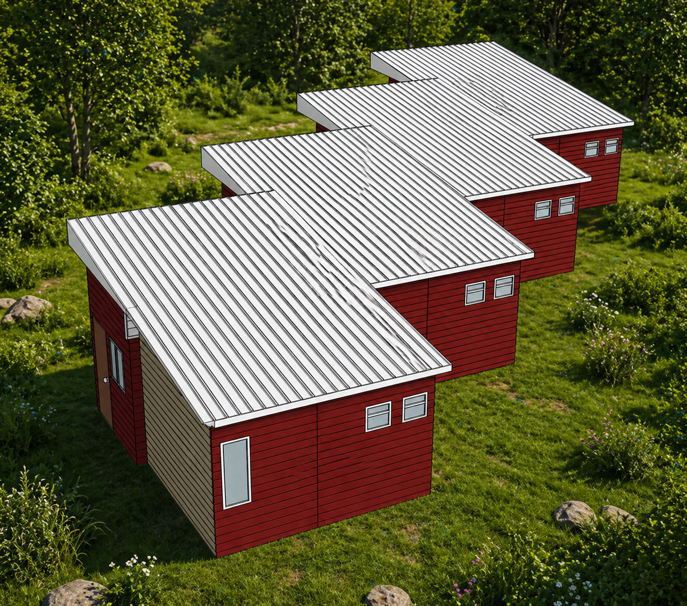 Perspective view, dark background, night mode, angle 3