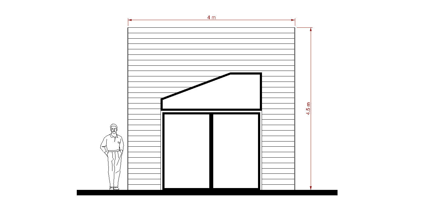 Side elevation of the restaurant with canopy
