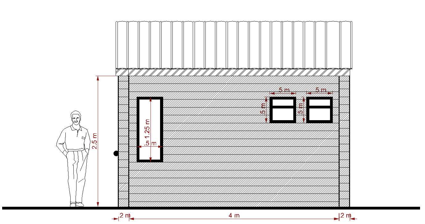 Side elevation of a single rest module