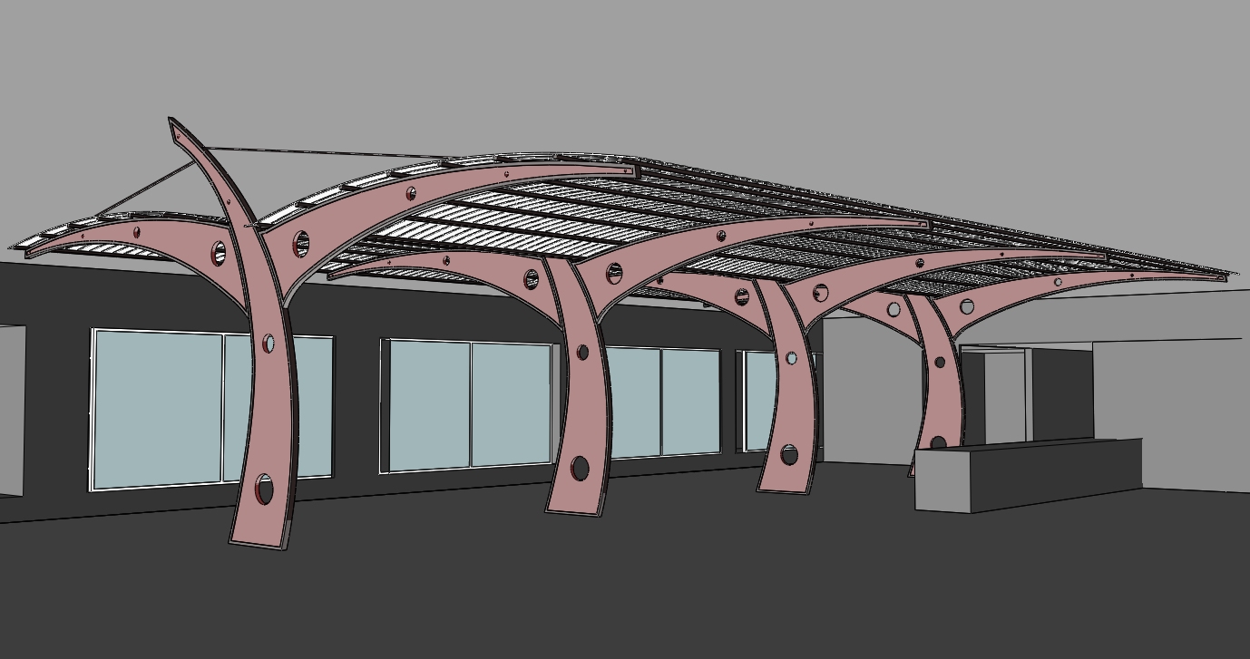 Competition drawing, section elevation, Concept A